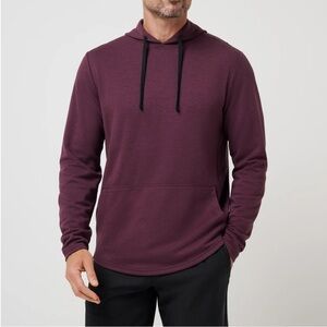 TRAVISMATHEW Men's TravisMathew Upgraded Tech Hoodie in Heather Mauve Wine